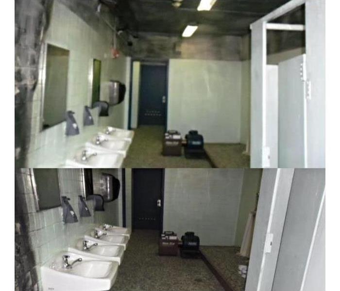 School bathroom after cleanup