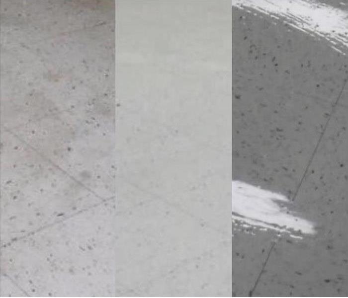 putting wax on a white floor
