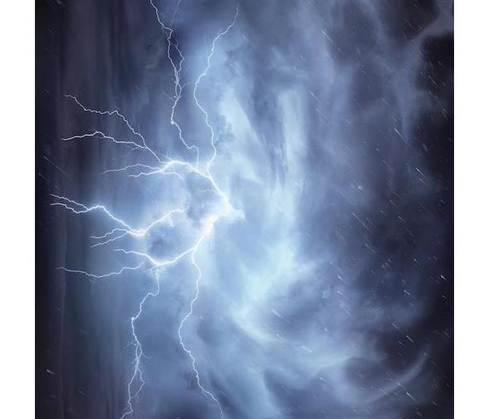 Thunderstorm in the night sky